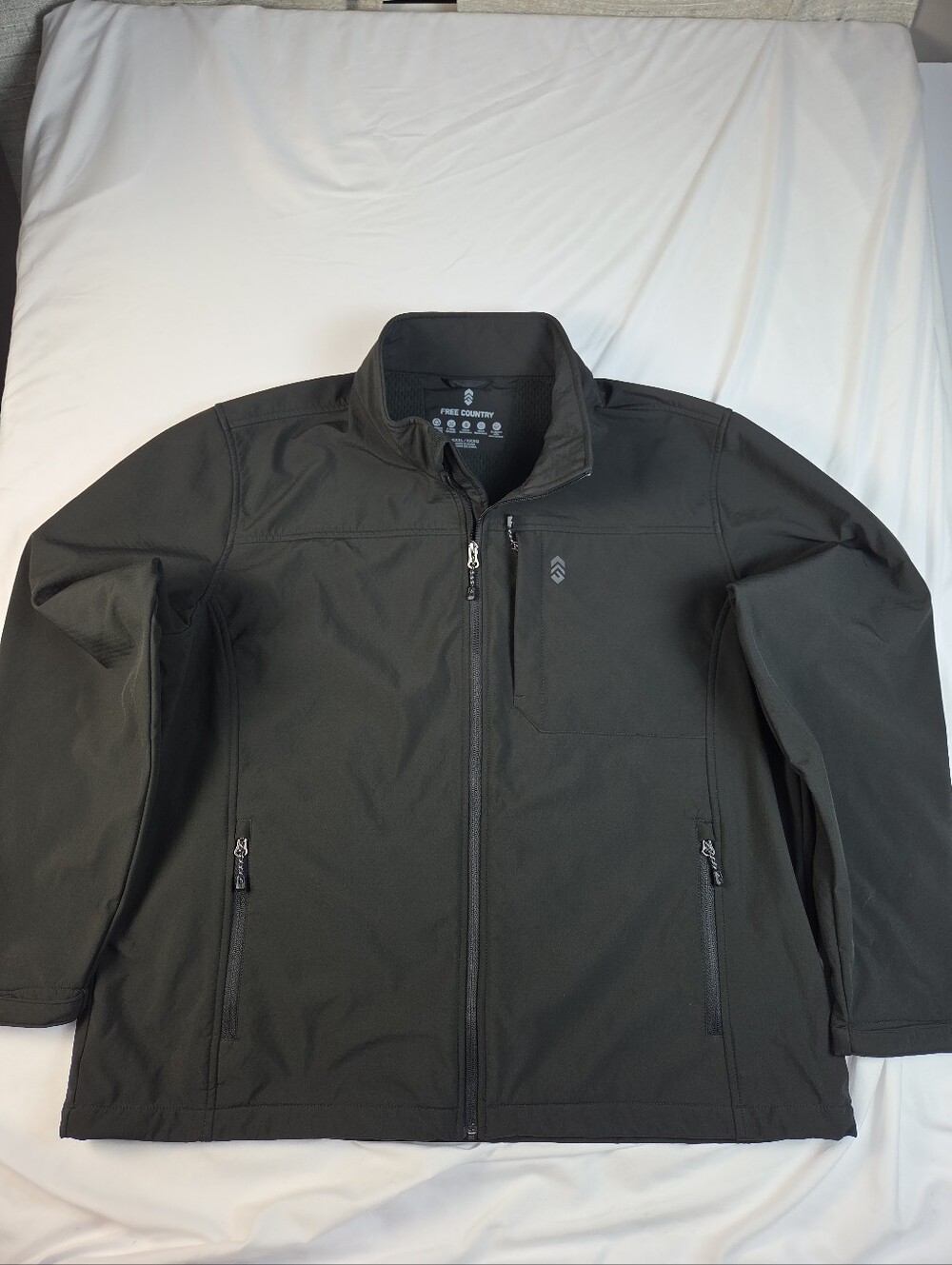 Free Country Super Softshell 3-Layer Full Zip Men's Black Jacket XXXL